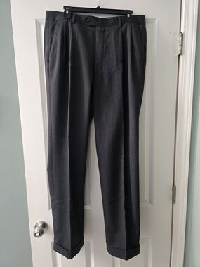 Joseph & Feiss Dark Charcoal Pleated Dress Pants